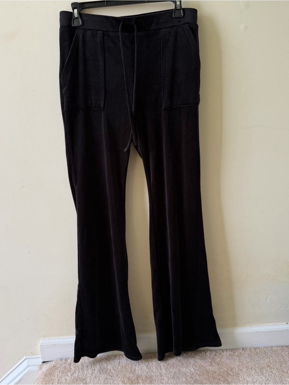 Black Women's Drawstring Wide-Leg Pants